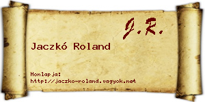 Jaczkó Roland névjegykártya