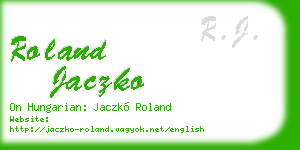 roland jaczko business card