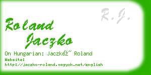 roland jaczko business card